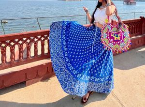 Bohemian Blue Printed Skirt