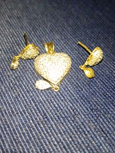 Heart Pendant &amp; Earrings Set