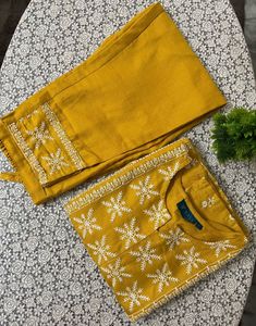 beautiful yellow kurta suit set