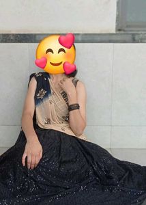 Trendy Black &amp; Gold Designer Lehenga