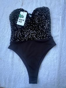 Sequinned Black Bodysuit