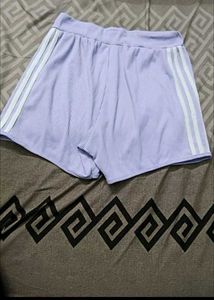 Light Purple Ribbed Athletic Shorts