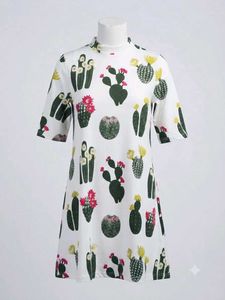 Cute Cactus Print Dress