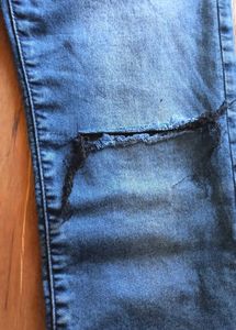Distressed Blue Denim Jeans, new without tag
