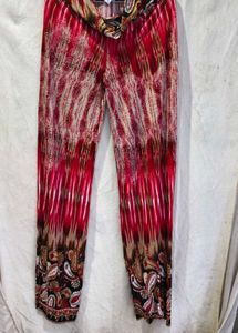 3329. Vibrant Paisley Print Palazzo Pants