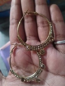 Elegant Hoop Earrings with Stones