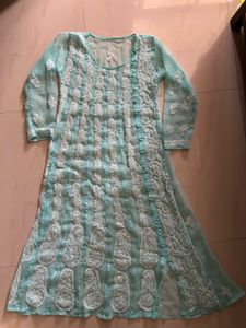 🩵Beautiful Teal Chikankari Kurta
