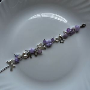 purple charm bracelet