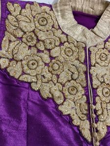 Beautifully Embroidered Purple Kurta Set