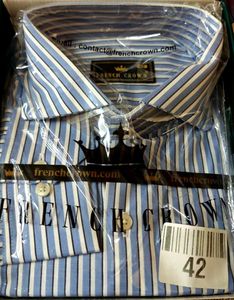 New Box Piece French Crown Striped Men's Shirt