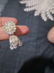 Elegant Jhumka Earrings with Pearls