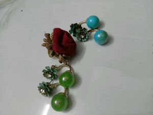 Chic Flower Ring &amp; Ball Earrings Set
