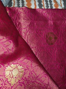 Elegant Pink &amp; Gold Silk Saree