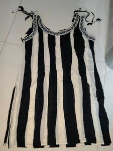 Black & White Striped Kurti