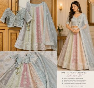 OFFER ❗️❗️Heavy Pastel Multicolour  Lehenga