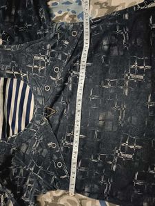 Dark Blue Graphic Print Top