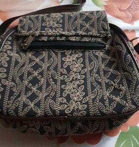 Embroidered Crossbody Bag with Tassel