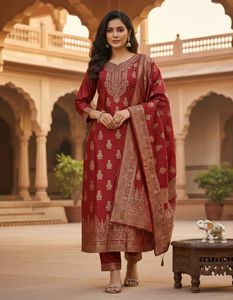 Maroon Kurta Set with Dupatta
