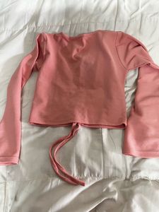 Cute Pink Cinched Crop Top