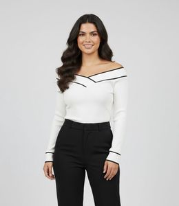 Chic Off-Shoulder Ribbed Top