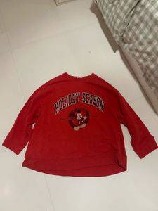 Red Mickey Mouse "Holiday Season" Sweatshirt