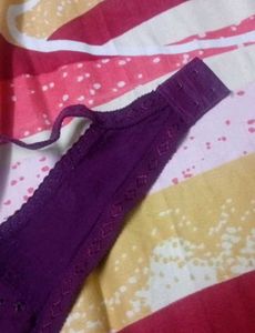 Purple Embroidered Bra