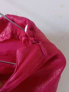 MAX Pink Metallic Top Skirt Set