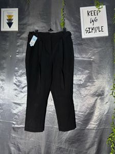 Chic Black Paperbag Waist Pants