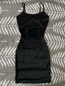 Sleek Black Spaghetti Strap Dress