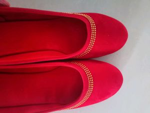 Red Ballet heels with Embellishments
