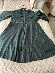 Women's Long Sleeve Drawstring Dress