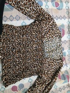 Leopard Print Smocked Crop Top