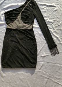 rhinestone Sparkly one Shoulder dress