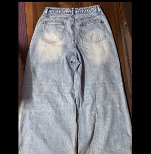 Wide Leg Light Wash Denim Jeans