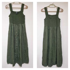 L.O.V. Smocked Crop Top - Olive Green