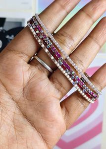 Set of Sparkling Gemstone Bracelets