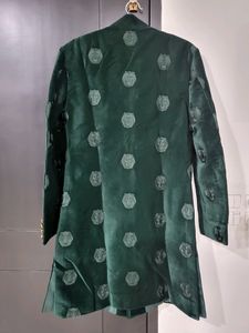 Men Sherwani Green Indo-Western Jacket 36inch