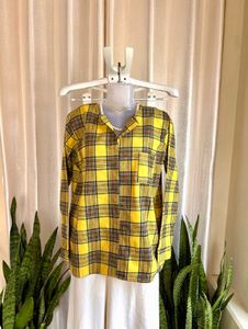 Korean woollen Yellow checkered Shirt