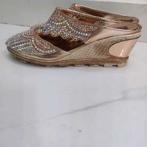 Sparkling Embellished Wedge Heels