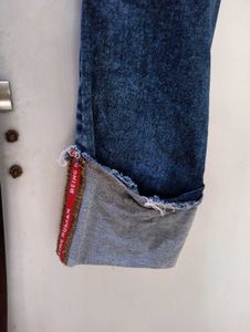 Distressed Cuff Jeans