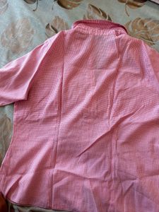 Pink Gingham Button-Up Shirt