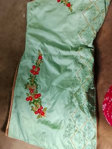 Green Embroidered long Kurti for women
