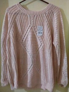 Peach Knit Pullover Sweater