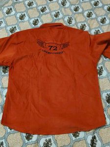 Men's Orange Casual Shirt