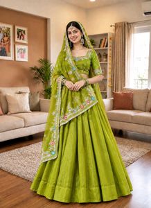 Beautiful Green Embroidered Lehenga Choli