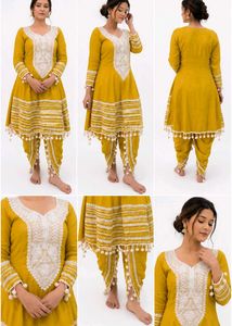 Elegant Yellow Kurta Set with Dhoti Pants