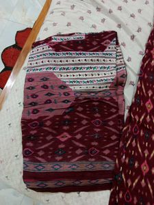 Maroon Printed Kurta Set with Dupatta