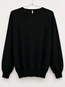 Chic Black Embellished Neckline Top