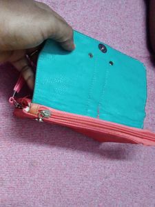 Pink &amp; Teal Wristlet Wallet