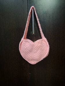 Crocheted Heart Shaped Bag